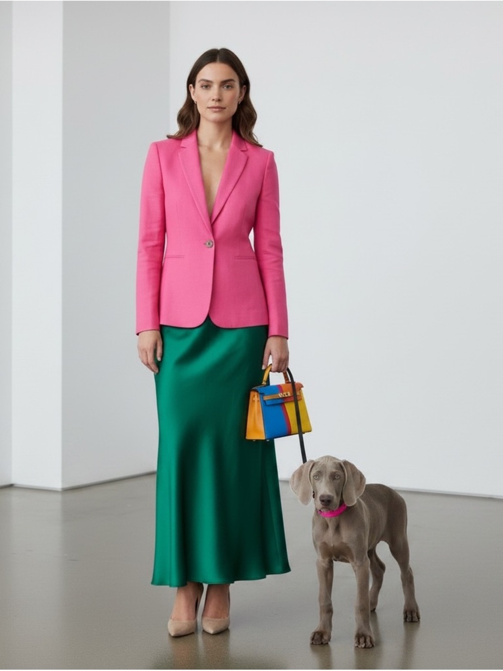 J. Crew Hot Pink Linen Blend Single Button Blazer | Size 12 | Barbiecore Bold